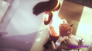 Incredibles Hentai 3D – Violette Handjob, blowjob, cunnilingus and fucked – Disney Japanese manga anime porn