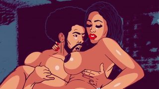 Sexy thick Ebony Moriah bounces her big butt on a bbc – Ai re rendered cartoon