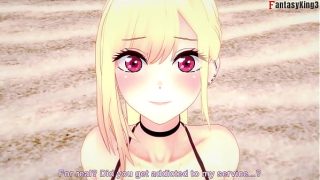 I found Marin Kitagawa on the beach and she gives me a blowjob | Sono Bisque Doll wa Koi wo suru