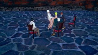 Secretary ploughed by boss from behind in front of management