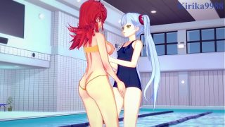 Ruri Hoshino and Festenia Muse intense lesbian play. – Martian Successor Nadesico & Super Robot Wars J Hentai
