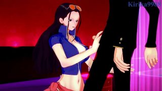 Nico Robin and Vinsmoke Reiju and Sanji intense sex. – One Piece Hentai